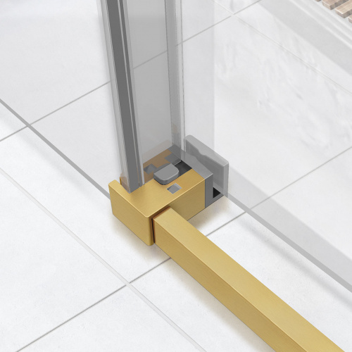 картинка Душевая дверь Slim Soft VDS-1SS140CLG, 1400, брашированное золото, стекло прозрачное от магазина Сантехстрой