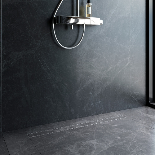картинка W02SC-U11-090-04SB PrimeFlow Трап для душа линейный универс затвор Tile 90см цвет сталь мат от магазина Сантехстрой