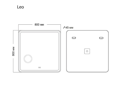 картинка Зеркало Grossman Leo 80 168080 с подсветкой с сенсорным выключателем и подогревом от магазина Сантехстрой