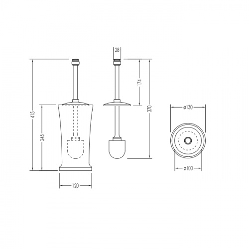 картинка Devon First Class Ершик напольный , цвет хром от магазина Сантехстрой