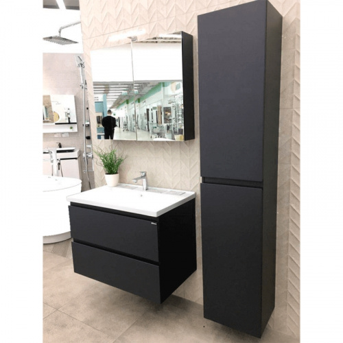 картинка Зеркальный шкаф Orans BC-4023-1000 40231000З с подсветкой Бархатистый черный от магазина Сантехстрой