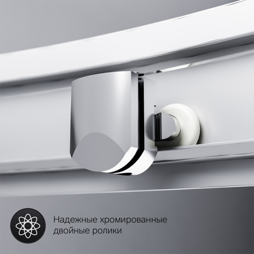 картинка W90G-401-100WT Gem душевое ограждение 100х100, стекло прозрачное, профиль матовое серебо,без поддона от магазина Сантехстрой