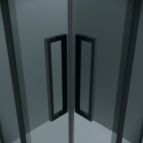 картинка Душ.ограждение 300.K33.02.9090.21.10 Cosmo (90*90*195) квадрат,раздвижн,черн. матов,стекло тонирован от магазина Сантехстрой