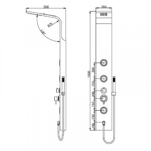 картинка Душевая панель RGW Shower Panels SP-04 B21140104-04 Черный от магазина Сантехстрой