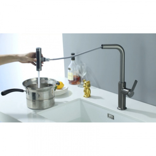 картинка Смеситель для кухни Zorg Steel Hammer SH 092 PVD GRAFIT графит от магазина Сантехстрой