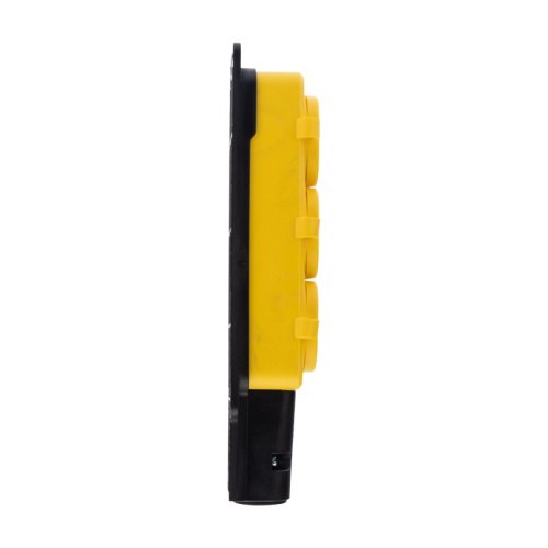 картинка Розетка штепсельная трехместная влагозащищенная,  с/з,  16 А,  IP54, каучук желтая REXANT от магазина Сантехстрой