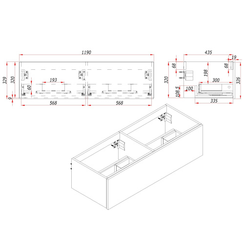 картинка Тумба под раковину/столешницу Кито 120 Белый/Тростник от магазина Сантехстрой