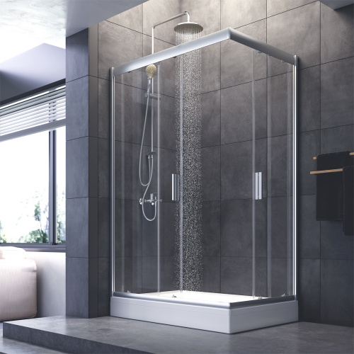 картинка W90G-404-120280-MT Gem Twin Slide 120x80. Душевое ограждение,120x80, профиль мат хром, стекло прозра от магазина Сантехстрой