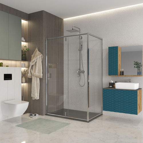 картинка Боковая стенка Niagara Nova NG-A90 (90х195) хром,стекло прозрачное,1 место от магазина Сантехстрой