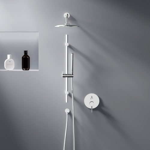 картинка 936530000 Scandinavian Pure встраиваемая душевая система с душевым смесителем и штангой, хром от магазина Сантехстрой