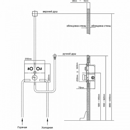 картинка Душевая система Vincea VSFW-4211MB Черная матовая от магазина Сантехстрой