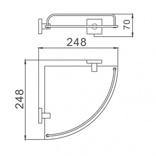 картинка Полка стеклянная угловая D-Lin D264222, черный от магазина Сантехстрой