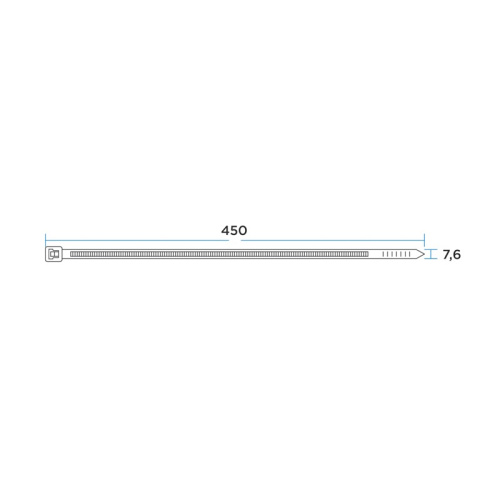 картинка Хомут-стяжка кабельная нейлоновая 450x7,6мм,  черная (100 шт/уп) REXANT от магазина Сантехстрой