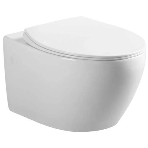картинка Унитаз подвесной Art&Max Elegant AM9316CHR/SC безободковый, с сиденьем микролифт, белый от магазина Сантехстрой