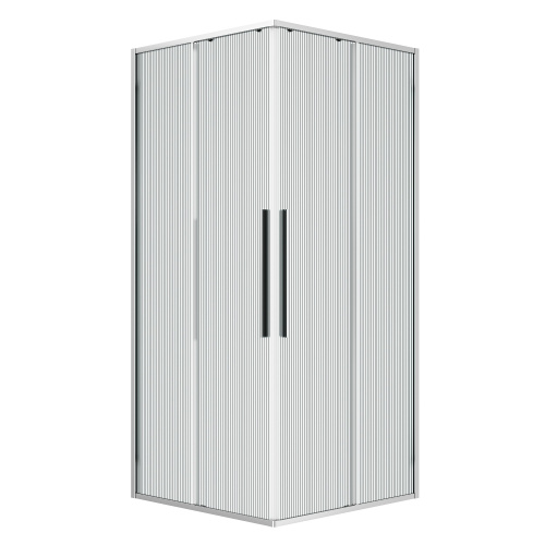 картинка Душевое ограждение Niagara Nova NG-4623-34 (90х90х195) квадрат,раздвижная,хром,стекло рифленое,1 место от магазина Сантехстрой