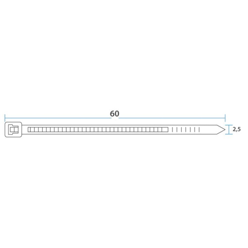 картинка Хомут-стяжка кабельная нейлоновая 60x2,5мм,  черная (100 шт/уп) REXANT от магазина Сантехстрой