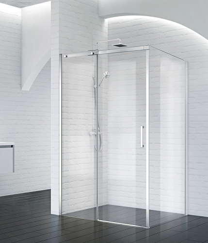 картинка Душевой уголок BelBagno Acqua 130х80 ACQUA-AH-1-130/80-C-Cr профиль Хром стекло прозрачное от магазина Сантехстрой