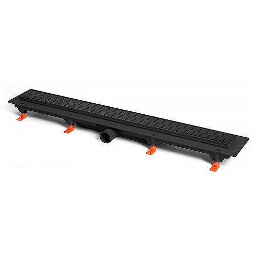 картинка Душевой лоток AZARIO D50 Medium 650 мм, боковой слив, пластиковый, перфорированная решетка, черный (AZ-CH 650/50 MC) от магазина Сантехстрой