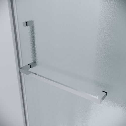 картинка Дверь в нишу 100.K33.03.110.10.02 Pragma (110*195) хром, стекло шиншилла, 1 место от магазина Сантехстрой