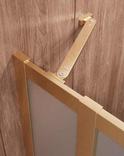картинка Душевой уголок Cezares Molveno 110x110 MOLVENO-A-22-90+20-P-BORO профиль Брашированное золото стекло рифленое от магазина Сантехстрой