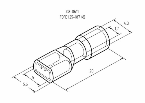 картинка Клемма плоская полностью изолированная РППи-м 1.5-(4.8)/РпИмп 1,25-5-0,8 гнездо 5.6 мм 0.5-1.5 мм² REXANT от магазина Сантехстрой