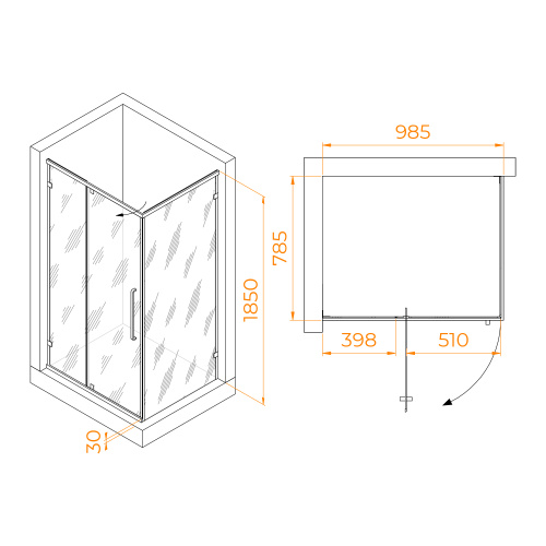 картинка Душевой уголок RGW CL-046B (1000x800) от магазина Сантехстрой