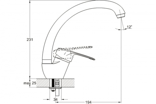 картинка Смеситель для кухни D-Lin с высоким изливом, бежевый матовый D150411-W от магазина Сантехстрой