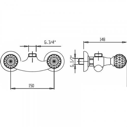 фото смеситель для душа cezares atlantis atlantis-ds-02-sw бронза