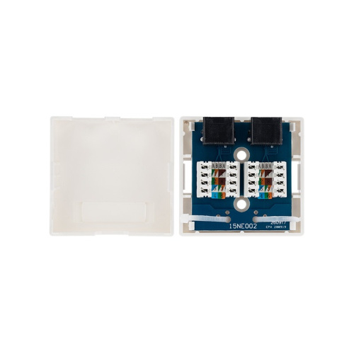 картинка Розетка компьютерная внешняя,  2-порта UTP RJ-45 (8P8C),  CAT 6 REXANT от магазина Сантехстрой