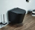 картинка Унитаз подвесной Azario Teramo 480х365х360 безободковый в комплекте с сидением микролифт, черный матовый (AZ-053E-R-MB SP) от магазина Сантехстрой
