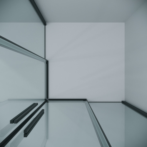 картинка Душевое ограждение Grossman Galaxy 1/2.K33.01.70.21.00-1/2.K33.01.70.21.00 (70х70х195) раздвижная,черный матовый,стекло прозрачное,2 места от магазина Сантехстрой