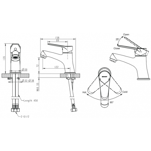 картинка Смеситель для раковины Bravat f1135147cp-rus Хром от магазина Сантехстрой
