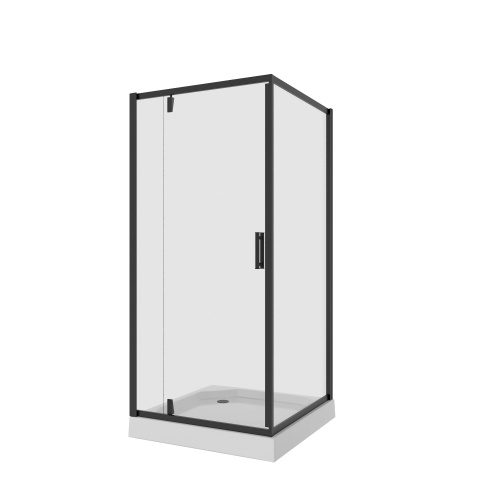 картинка Душевое ограждение Niagara Nova NG-6801-08ВLACK (90х90х195) квадрат,черный,дверь распашная,стекло прозрачное,1 место от магазина Сантехстрой