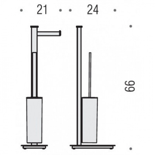 картинка Colombo Units Напольная стойка с держателем т/б и ершом, DX, цвет: черный матовый от магазина Сантехстрой