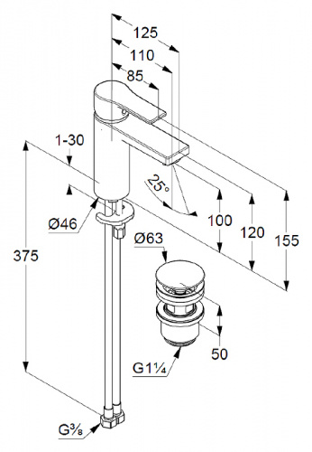картинка Смеситель для раковины Kludi 482980565 Хром от магазина Сантехстрой