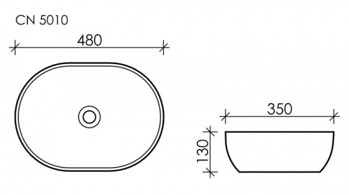 картинка CN5010 Умывальник чаша накладная овальная  Element 480*350*130мм от магазина Сантехстрой