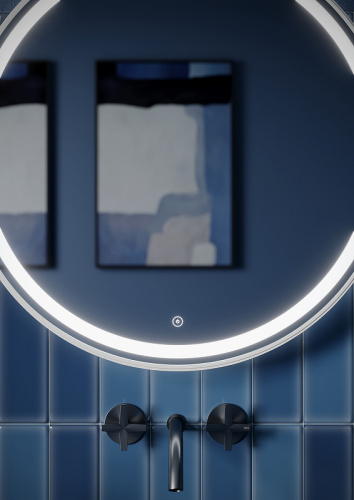 картинка Зеркало Sancos Dames 65 DA650W с подсветкой Белое с сенсорным выключателем от магазина Сантехстрой