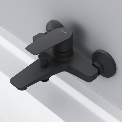 фото f90a10022 gem, смеситель для ванны/душа излив 179 мм, черный, шт.