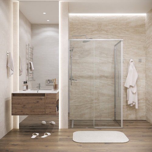 картинка Душевое ограждение Grossman Galaxy 100.K33.01.120.10.00-200.K33.01.90.10.00 (120х90х195) раздвижная,хром,стекло прозрачное,2 места от магазина Сантехстрой