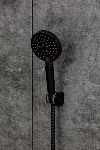 картинка Лейка для душа Orange O-Shower OS03b d 110 мм, 3 режима, черный матовый от магазина Сантехстрой
