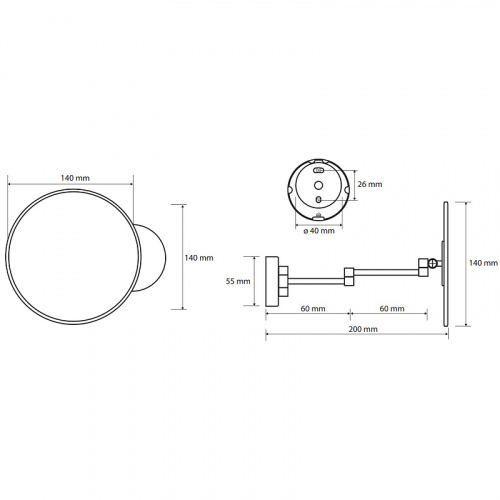 картинка Косметическое зеркало Bemeta Cosmetic mirrors 112101521 Хром от магазина Сантехстрой