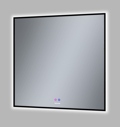 картинка Зеркало PRAGMA-норма BLACK (800*800*45) LED с сенсорным выключателем и подогревом от магазина Сантехстрой