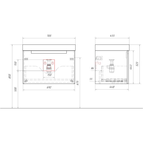 картинка Подвесная тумба 70 см от магазина Сантехстрой