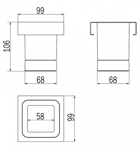 картинка Модуль стакана для зубных щеток Inda Indissima Barra A8810MNE21 Черный матовый от магазина Сантехстрой