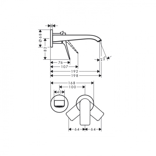 картинка HG Vivenis Смеситель для раковины настенный  195 , цвет хром от магазина Сантехстрой
