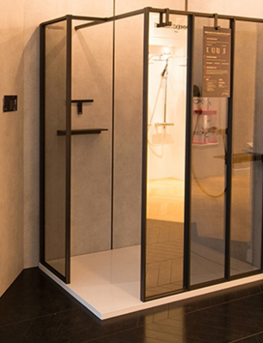 картинка Душевая стенка Jacob Delafon Nouvelle Vague 40 E94WI40-VTG профиль Черный матовый стекло тонированное от магазина Сантехстрой