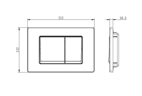картинка TDI-0000004 (010A) Панель смыва Small Белая (клавиши квадрат) для INS-0000018  с верхней кнопкой смыва от магазина Сантехстрой