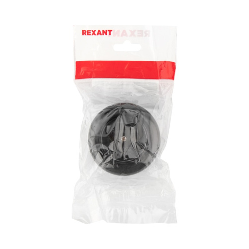 картинка Розетка штепсельная карболитовая открытой установки б/з 16 А,  черная Rexant от магазина Сантехстрой