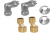 картинка Комплект подключения 2шт.: уголок со сгоном 3/4х1/2, эксцентрик, отражатель, цвет хром от магазина Сантехстрой