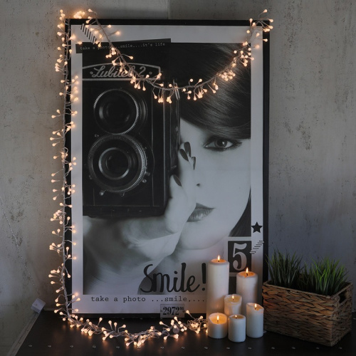 картинка Гирлянда Мишура LED 3 м прозрачный ПВХ,  288 диодов,  цвет ТЕПЛЫЙ БЕЛЫЙ от магазина Сантехстрой